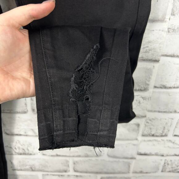 Kancan High Waisted Step Hem Distressed Skinny Jeans Black Sz 5/26 NEW - Picture 5 of 11